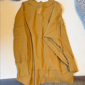 Aerie Cozy Mustard Waffle Knit Sweater